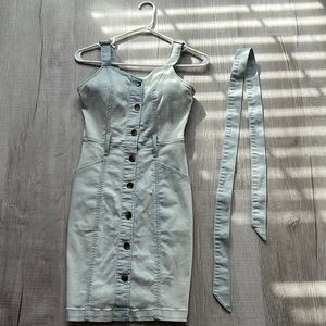 Denim Dress - Girls | XS | Light gray